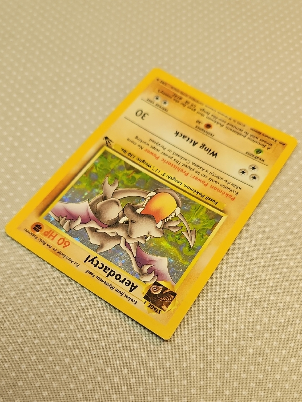 1999 Pokemon Aerodactyl 1/62 Fossil Holo - Picture 4 of 15
